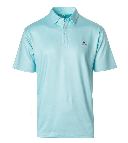 Adult Roost Mallard Polo- Aqua/White