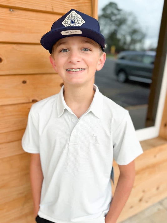 Youth Local Boy Palms Polo - Light Gray/White