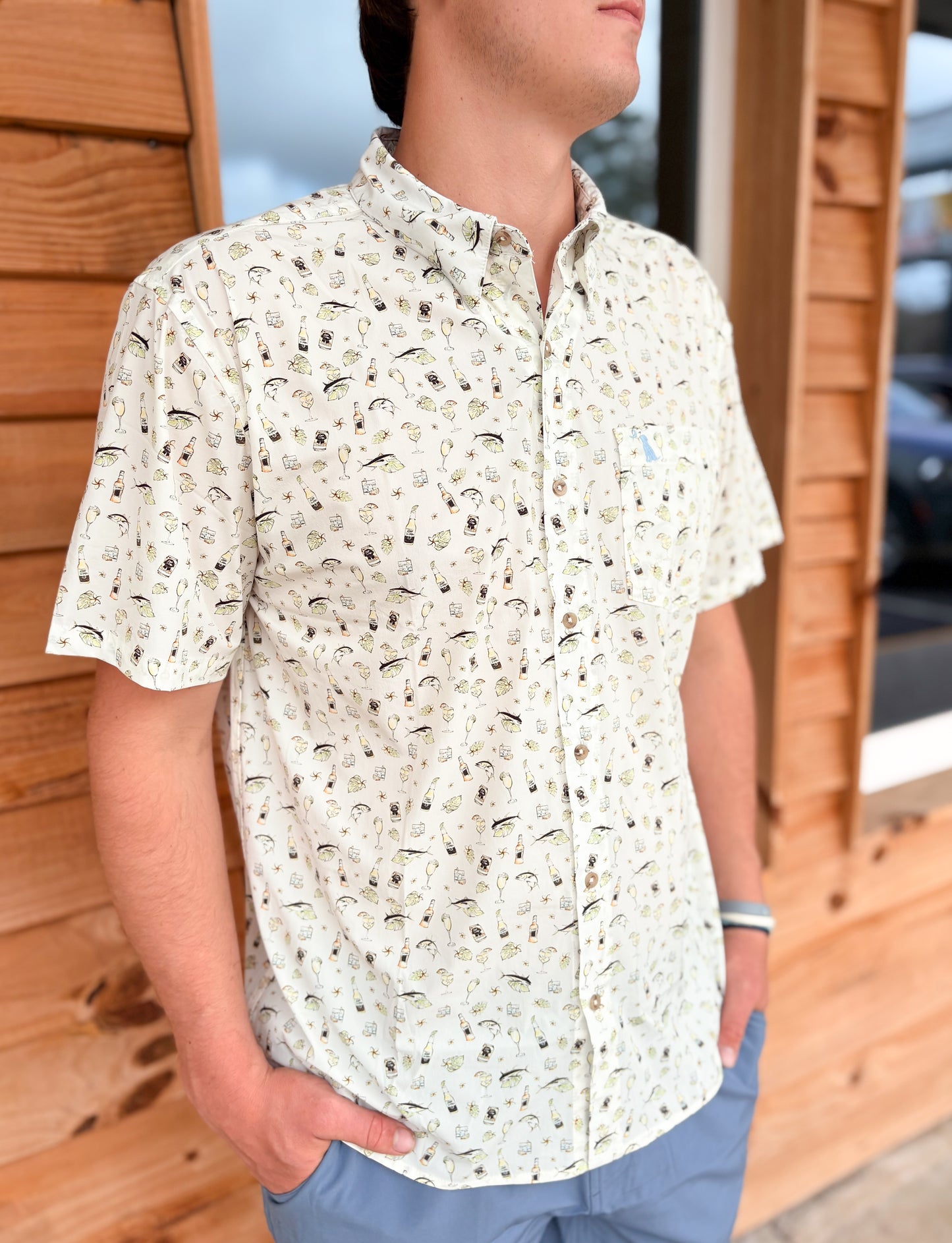 Local Boy Lowcountry Button Down - Tropical Tuna