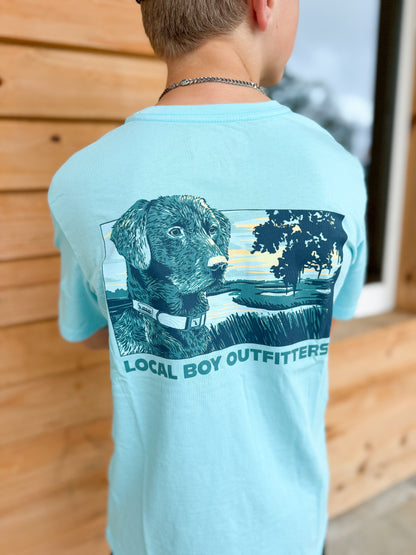 Youth Local Boy Wetlands Watchdog SS Tee- Aqua