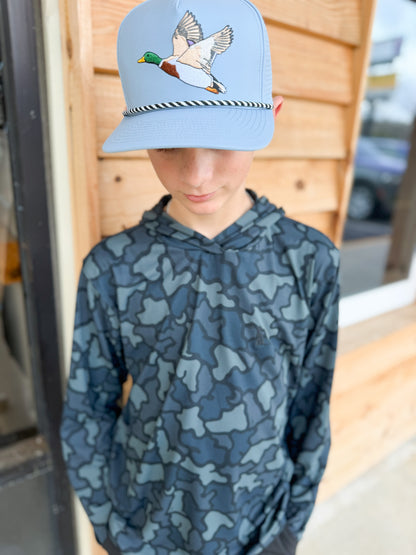 Local Boy Outfitters Youth Hemlock Hoodie-Black Dog & Moon Camo