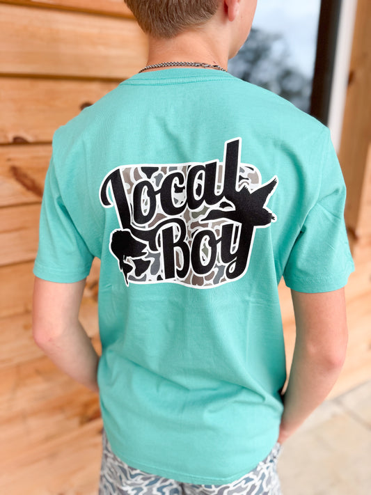 Youth Local Boy Open Season Localflage SS Tee- Seafoam