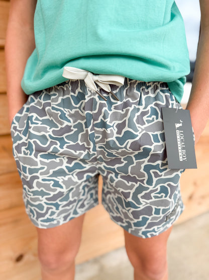 Youth Local Boy Bayview Swim Trunks - Fish Camo