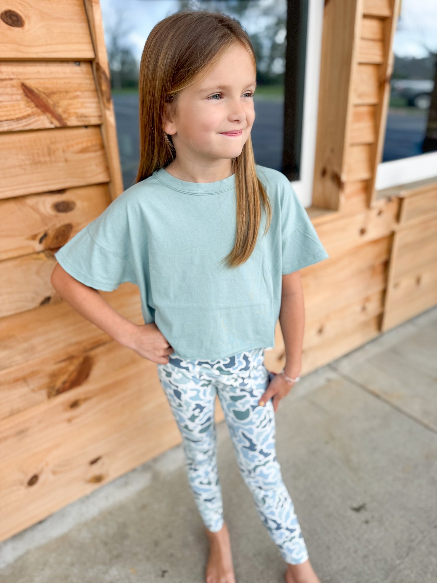 Youth Local Girl Boxy Crop SS Tee - Jade