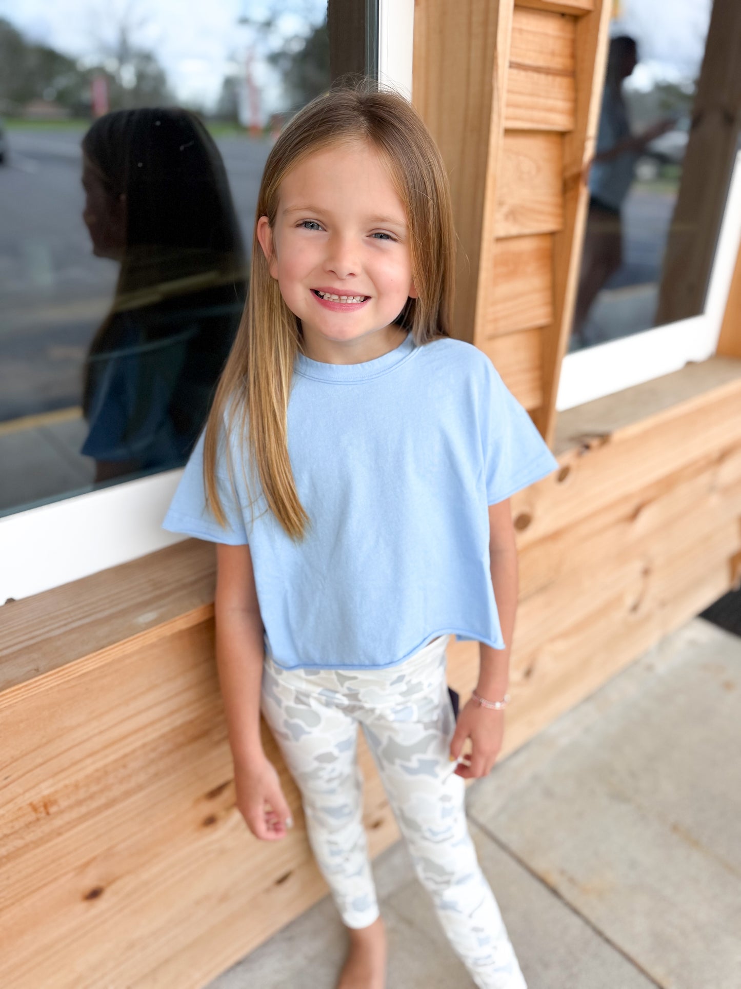 Youth Local Girl Boxy Crop SS Tee - Periwinkle