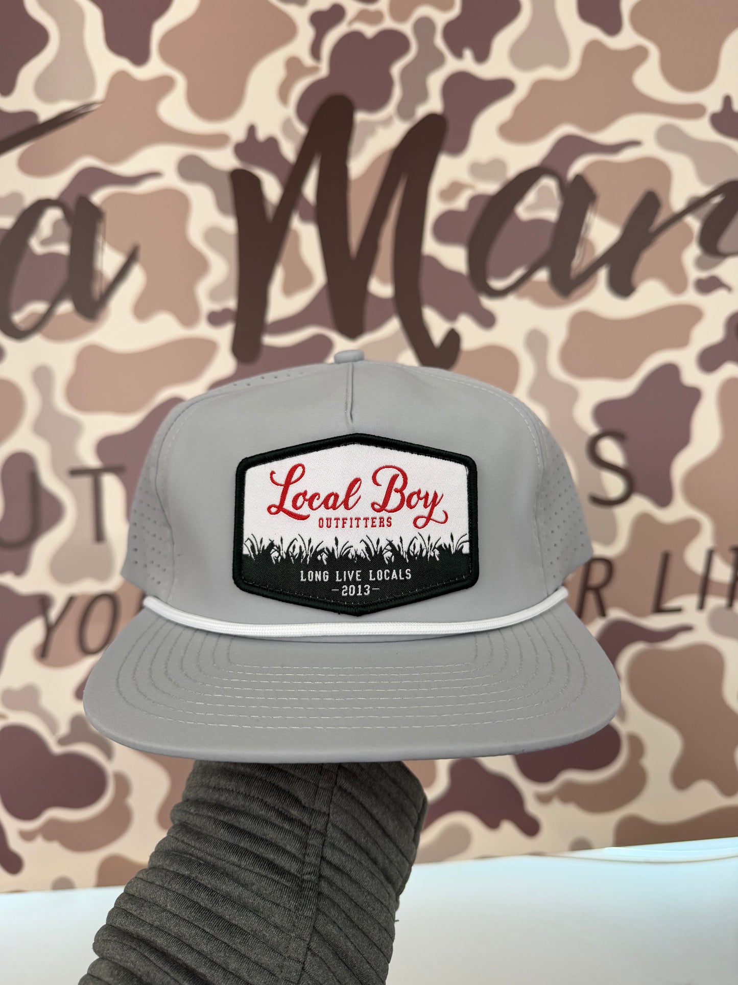 Local Boy Cattail Patch Perf LP Rope Hat - Fog