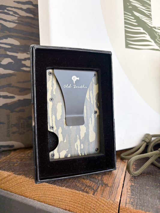 Old South Aluminum slim wallet with money clip - Woods Camo