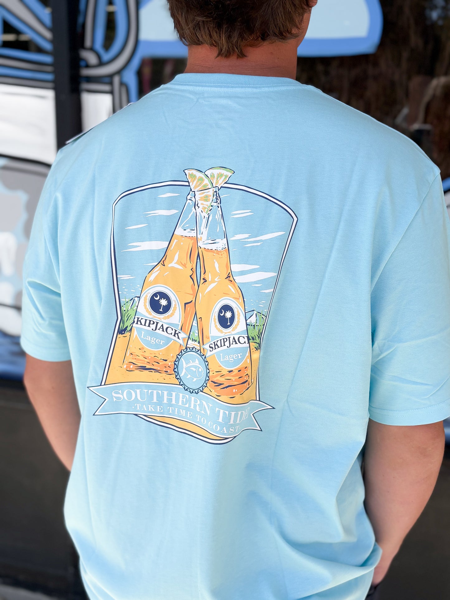 M SS Beach Cheers T-shirt: Tropical Breeze Blue - 3042