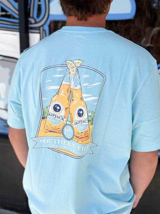 M SS Beach Cheers T-shirt: Tropical Breeze Blue - 3042