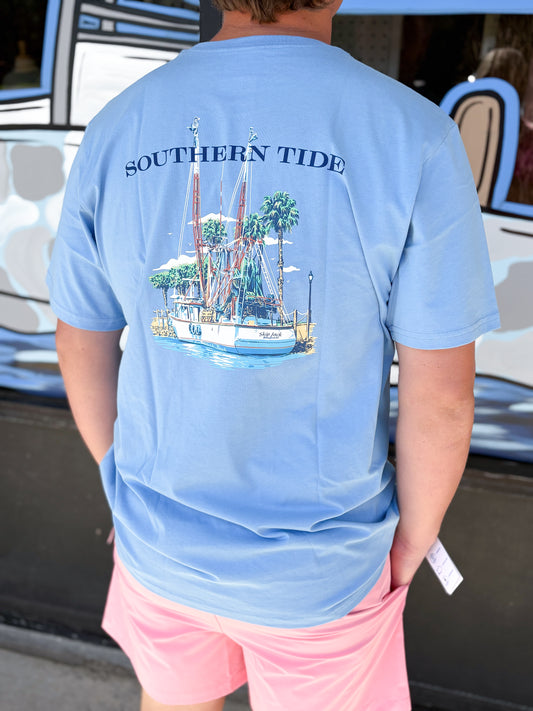 M SS SJ Shrimp Boat Tee: Ocean Channel - 1756