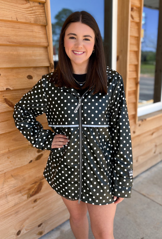 Lulu Mac Raincoat Polka Dot Black/white