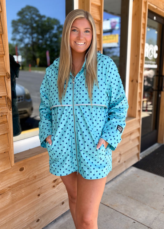 Lulu Mac Raincoat Polka Dot Blue/Navy