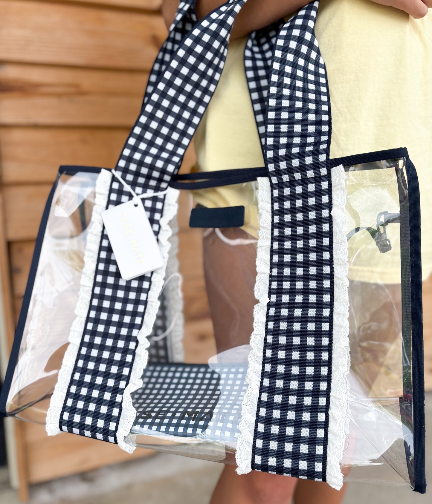 Case-Mate Navy Gingham Jelly Tote Bag