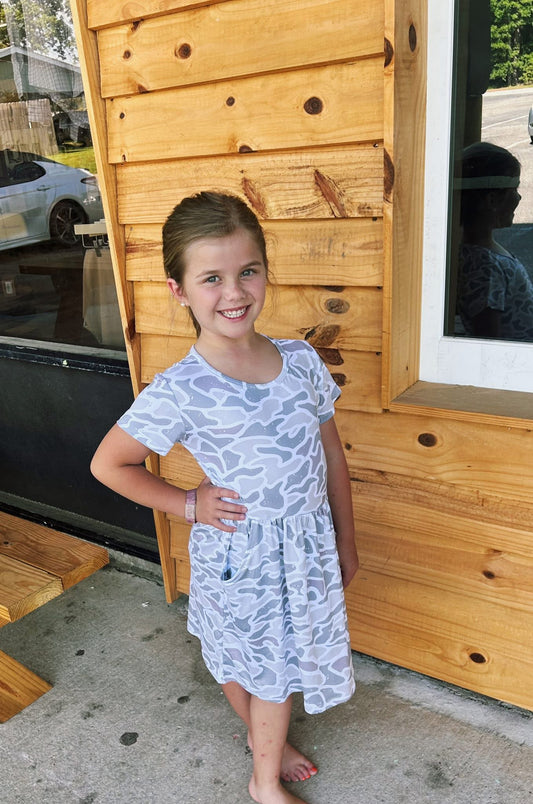 Burlebo - Girls Dress - White Camo