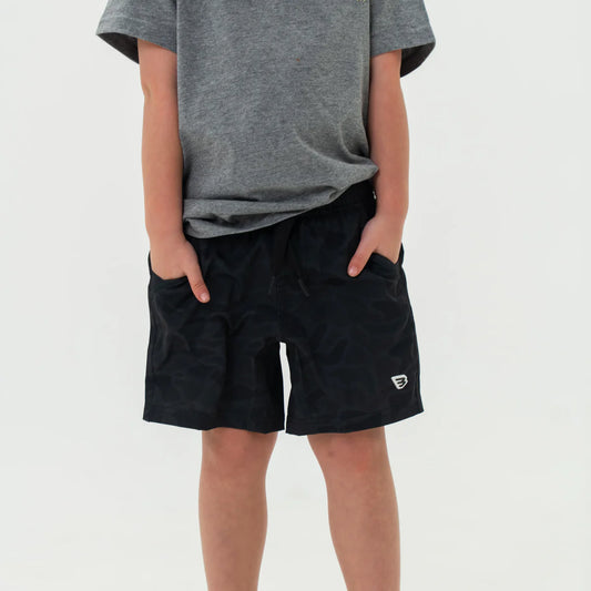 BURLEBO - Youth/Toddler Athletic Short - Black Camo
