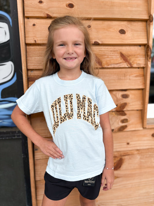 Youth Lulu Mac Leopard Chambray Comfort Colors T-Shirt