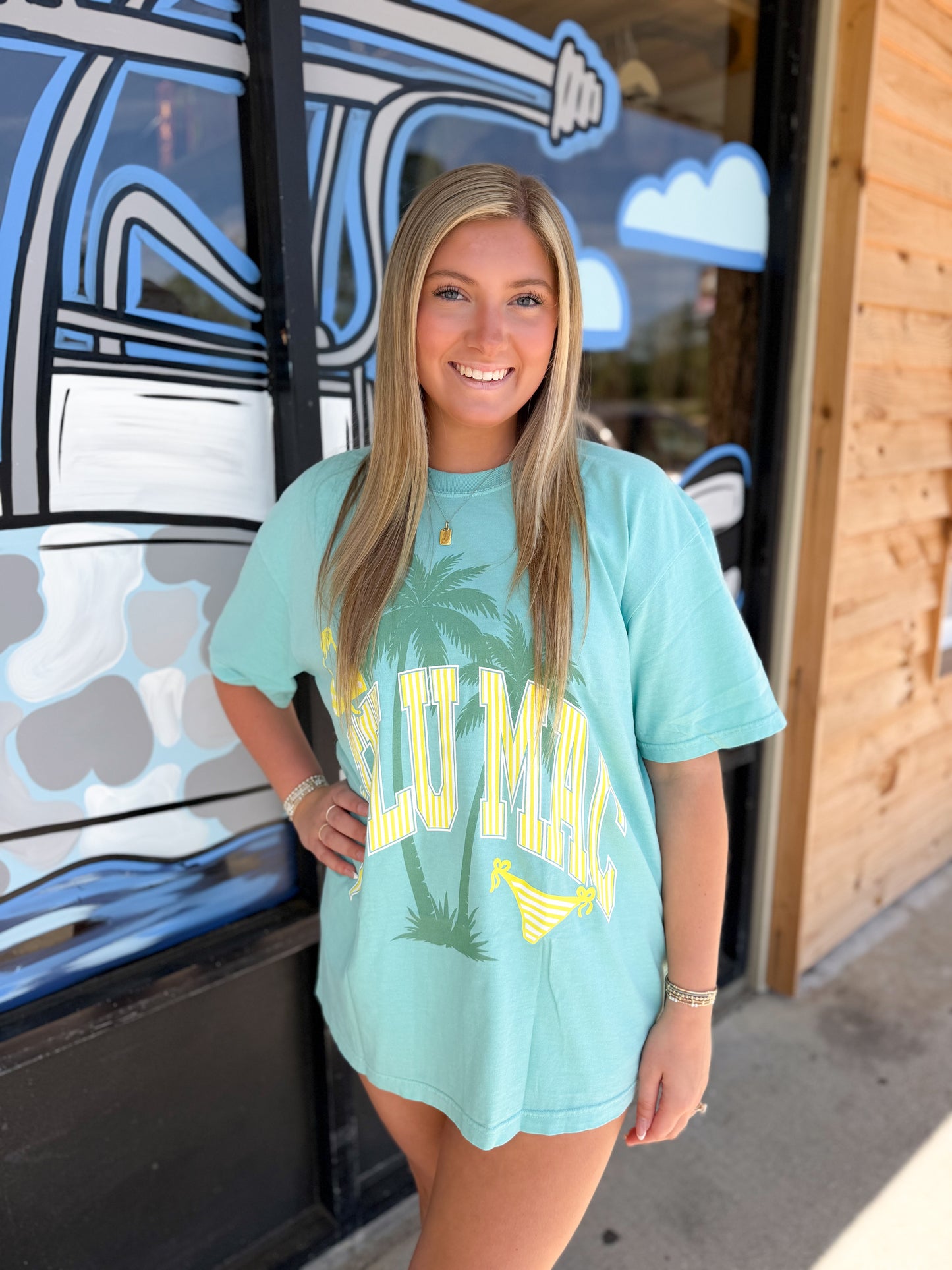 Lulu Mac Bikini Adult Chalky Mint Comfort Colors Tee