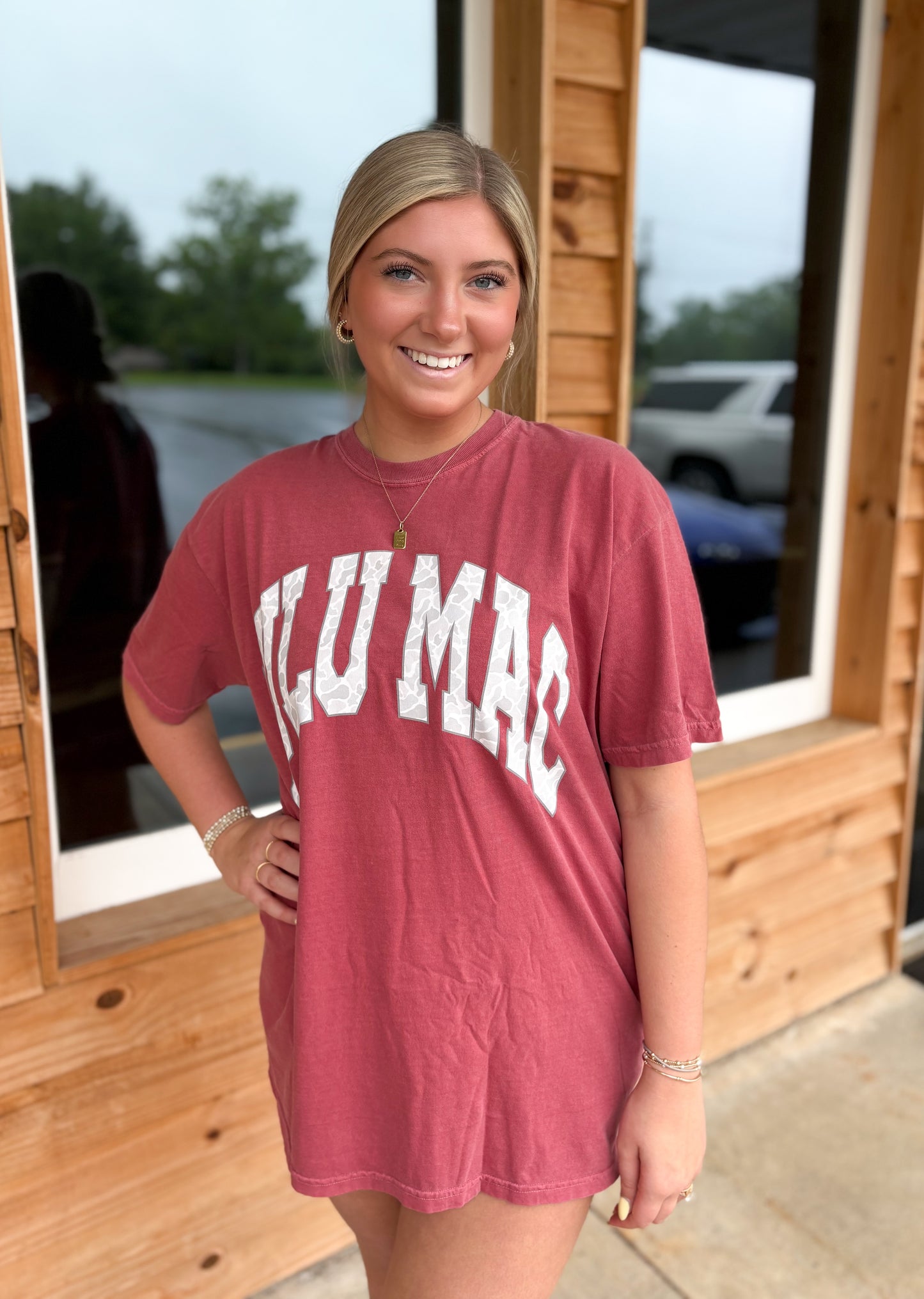 Lulu Mac Camo Adult Crimson Comfort Colors T-Shirt