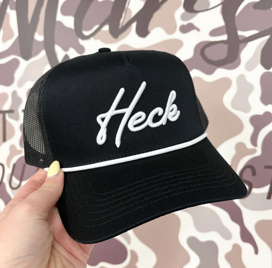 Heck Black Mesh Rope Trucker Hat