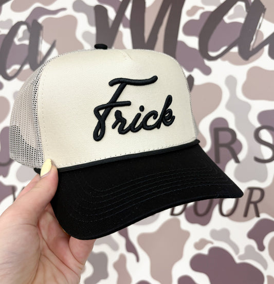 Frick Natural & Black Mesh Rope Trucker Hat