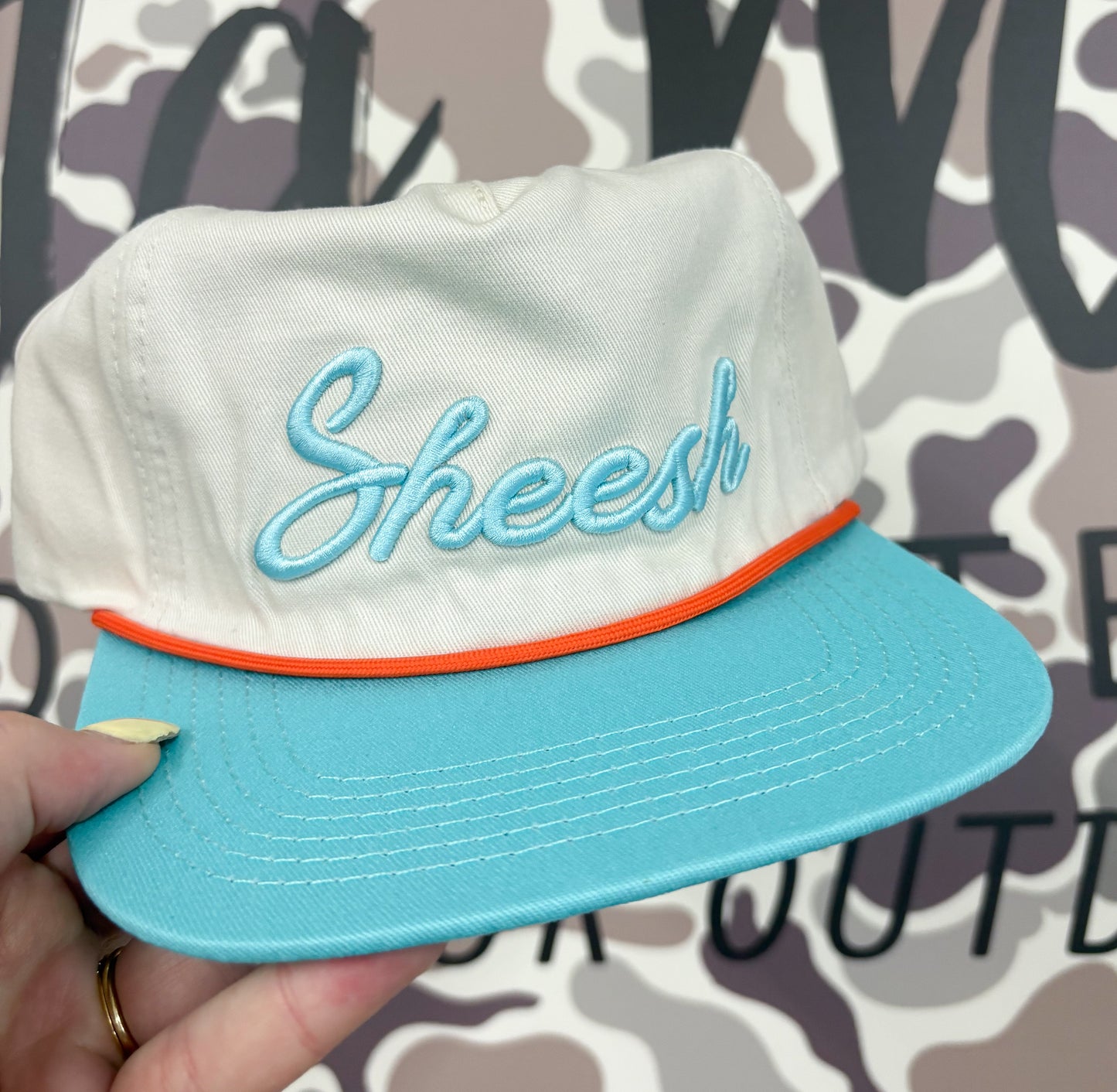 Sheesh Cream & Aqua Cloth Hat