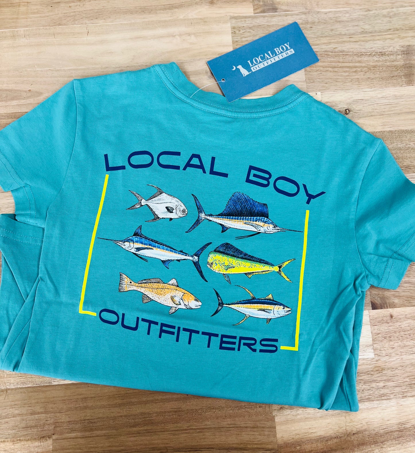 Local Boy Outfitters Youth- Saltwater Species SS Tee - Seafoam