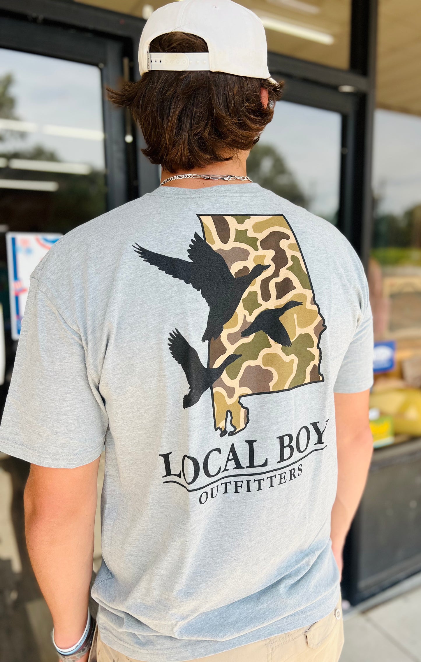 Local Boy Outfitters Camo State AL Tee - Oxford Grey