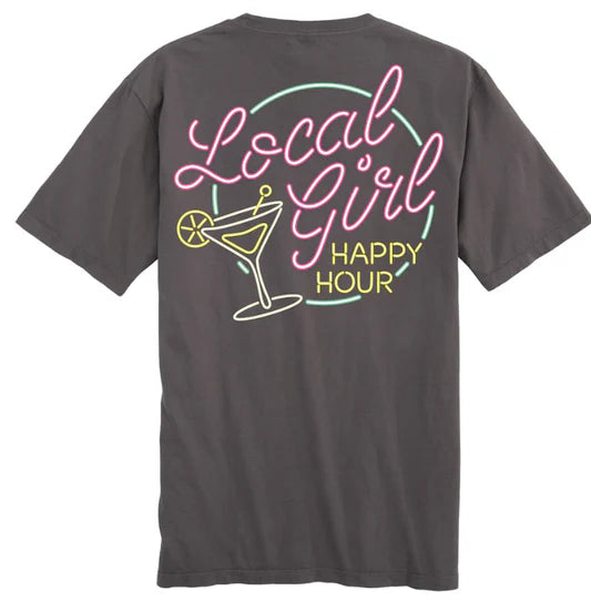 Local Girl Happy Hour SS Tee - Grey