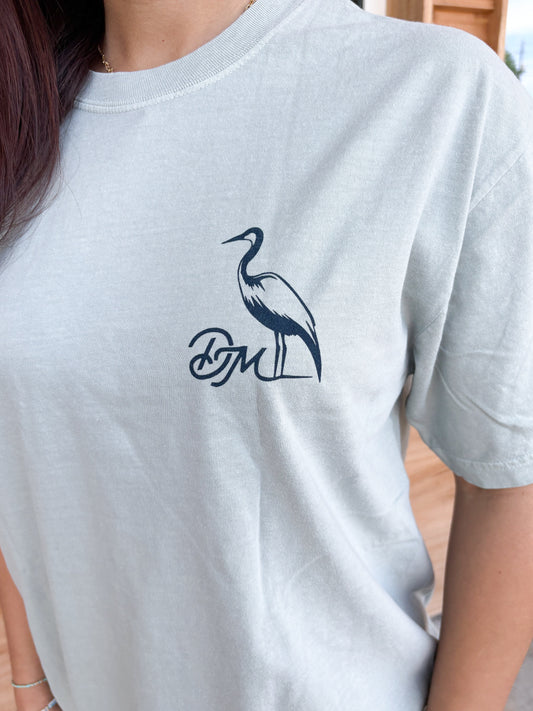 Dirty Marsh Shoreline Badge Tee | Ice Blue