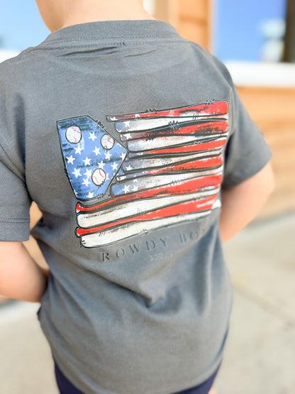 Toddler Baseball Flag Toddler Tee