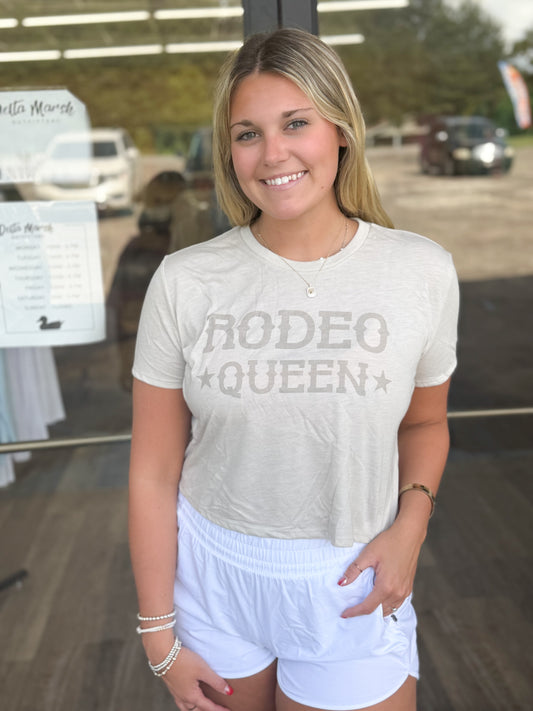 Delta Marsh "Rodeo Queen" Cropped T-shirt - Heather