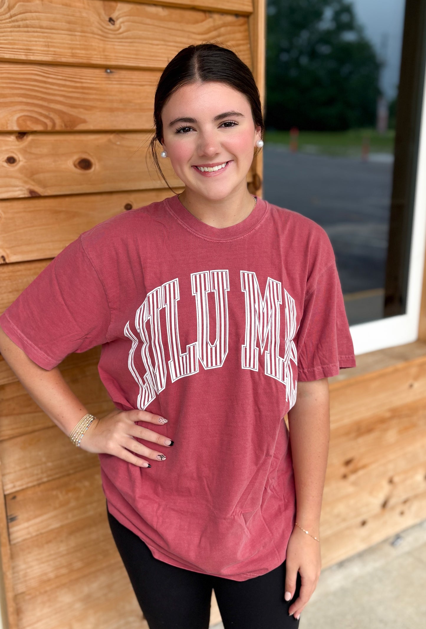 Lulu Mac Stripe ADULT STRIPE ADULT CRIMSON COMFORT COLORS TEE