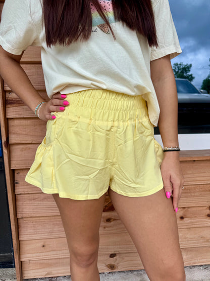 Chic Breeze Shorts: YELLOW GLOW