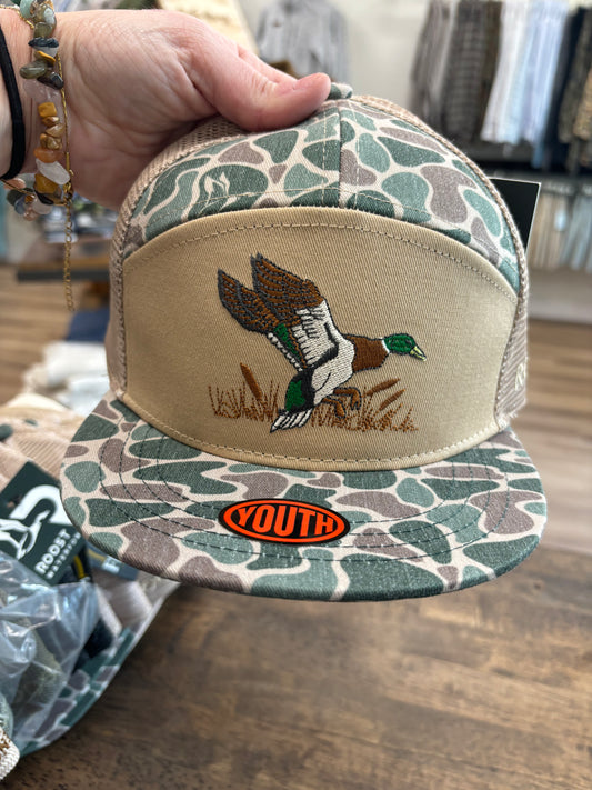 Youth Roost 7 Panel 3D Puff Full Color Duck Logo (RH-R-88Y)