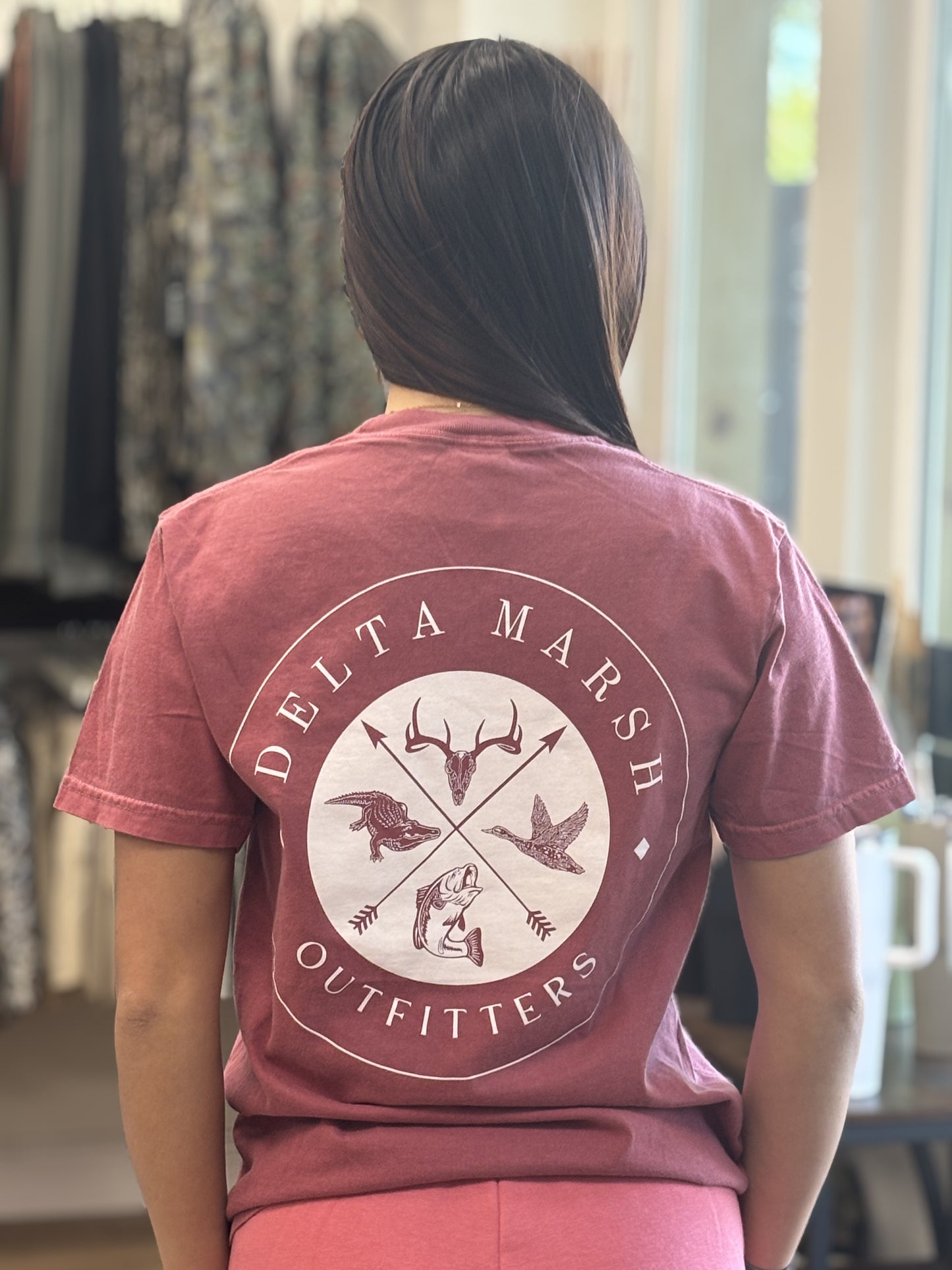 Delta Marsh Outfitters OG Logo - Crimson/White - AL Collegiate