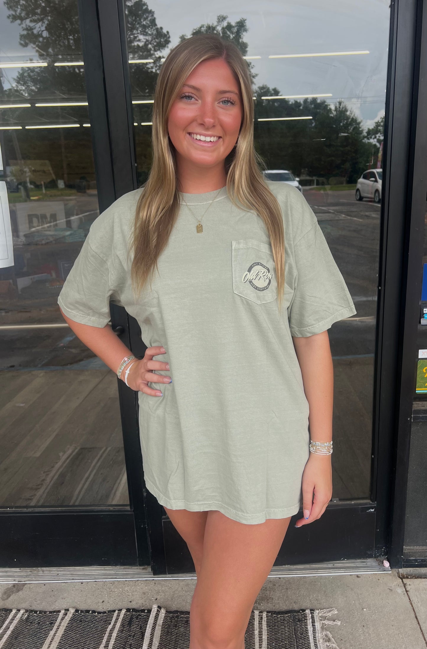 Old Row Duck Camo Circle Logo Pocket Tee - Sandstone