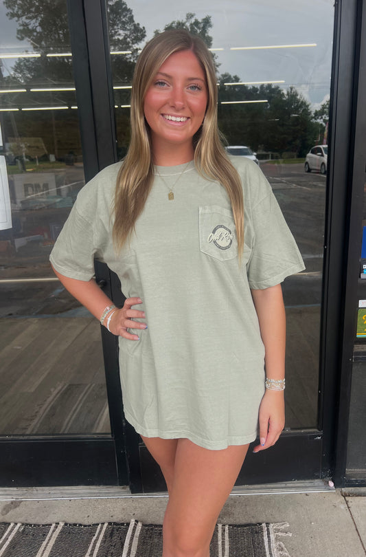 Old Row Duck Camo Circle Logo Pocket Tee - Sandstone