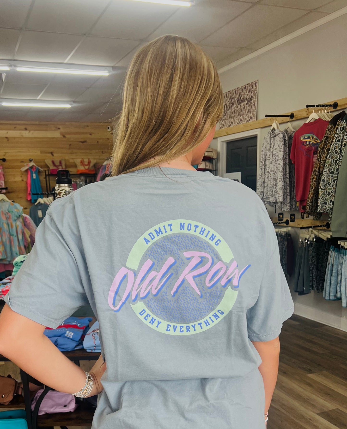 Old Row Original Logo Pocket Tee - Grey/Mint