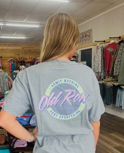 Old Row Original Logo Pocket Tee - Grey/Mint