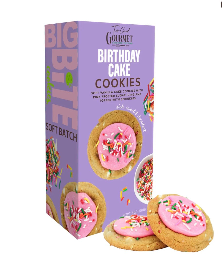 BIRTHDAY CAKE BIG BITE Large Bakery-Style Gourmet Cookies Gift Box 6 oz