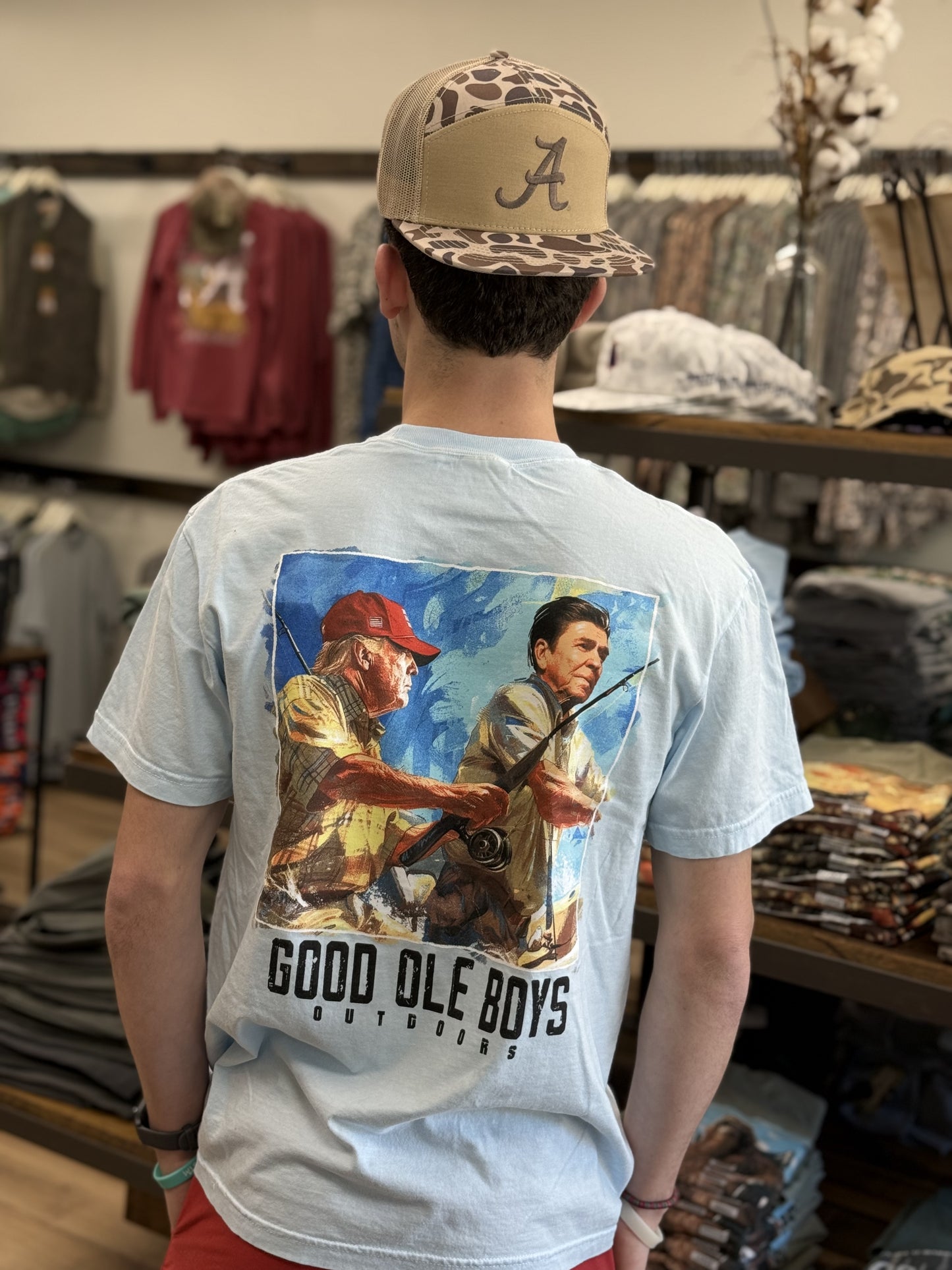 Good Ole Boys Trump Reagan Fishing Tee