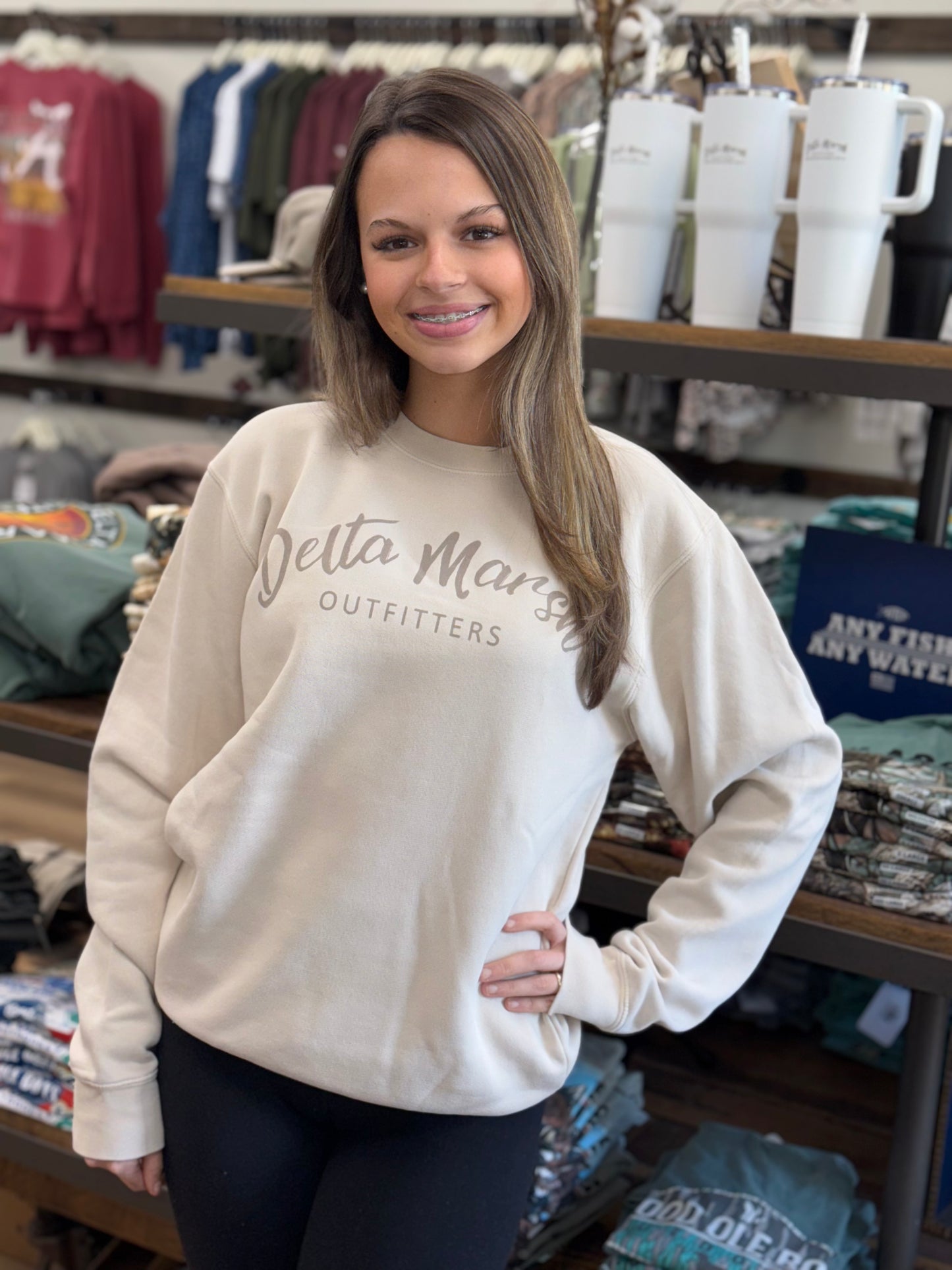 Ivory Delta Marsh Outfitters Oversized Sweatshirt