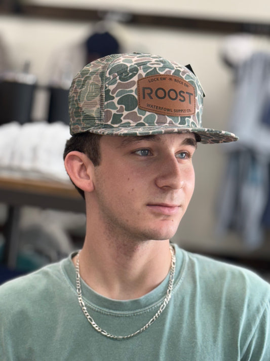 ROOST -7 PANEL Lock Em' N Rock Em' Leather Old School Camo