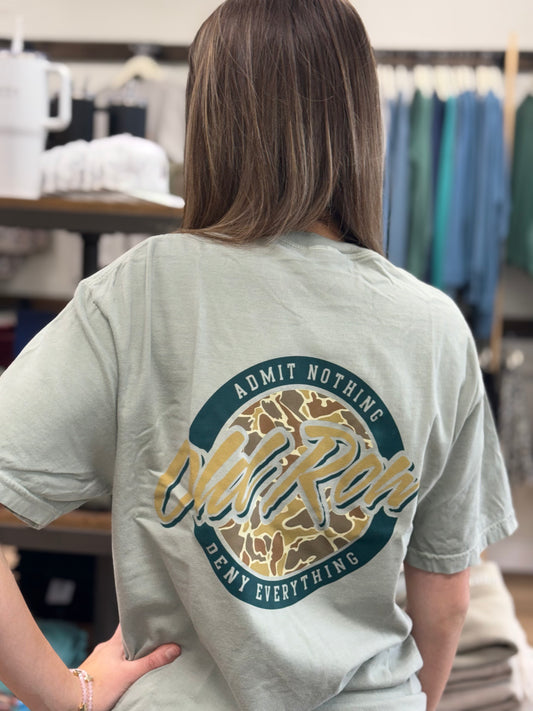 Old Row 80s Camo Circle Pocket Tee - Light Green