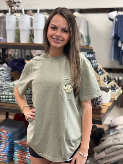 Old Row Duck Camo Circle Logo Pocket Tee - Sandstone