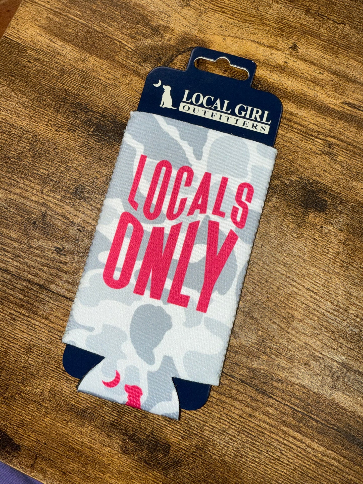 Local Girl Beach Waves Slim Neo Koozie - Hot Pink