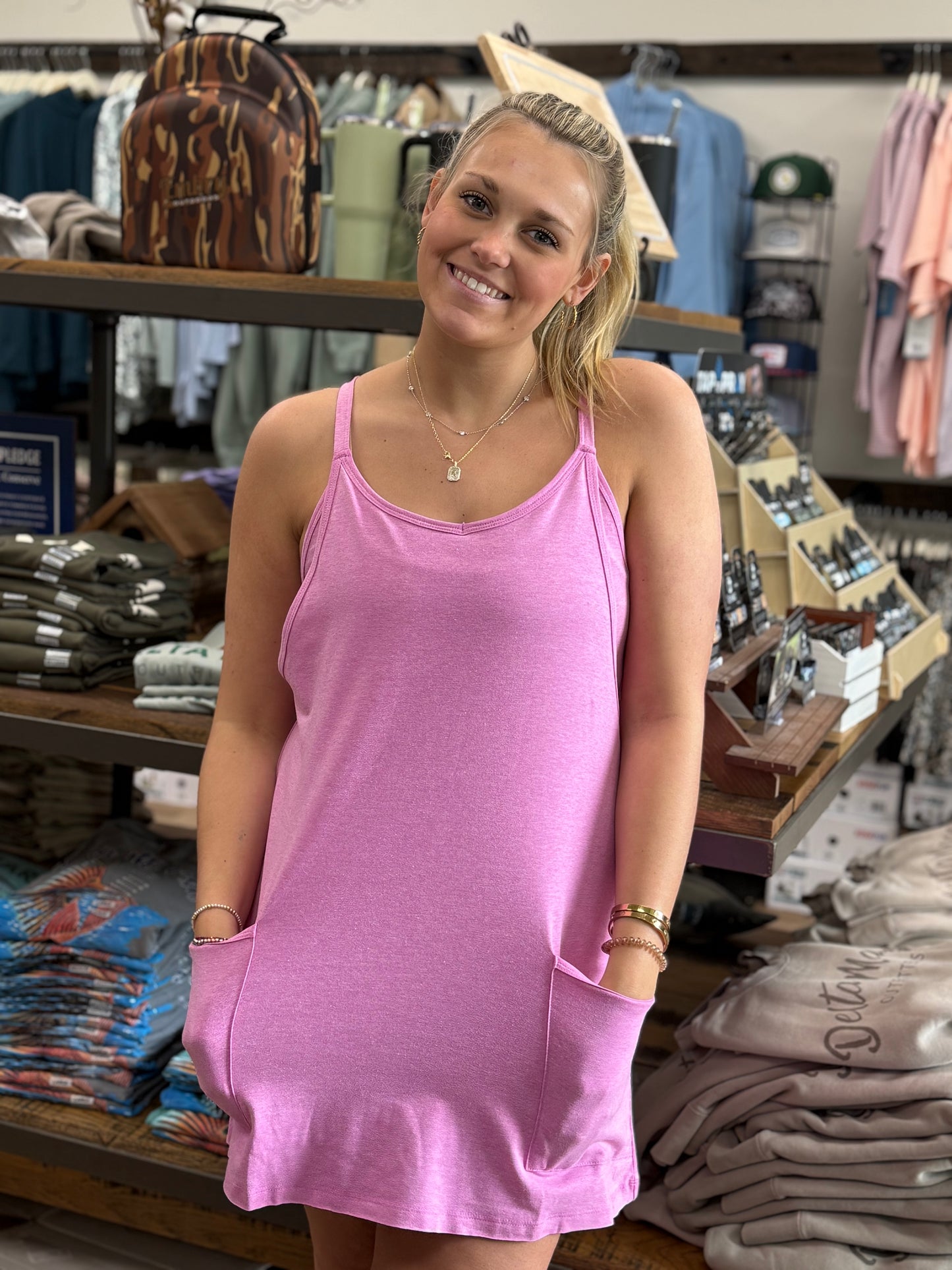 Mini Dress With Built-In Romper Liner - H Mauve - CS- 3405A5
