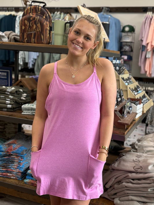 Mini Dress With Built-In Romper Liner - H Mauve - CS- 3405A5