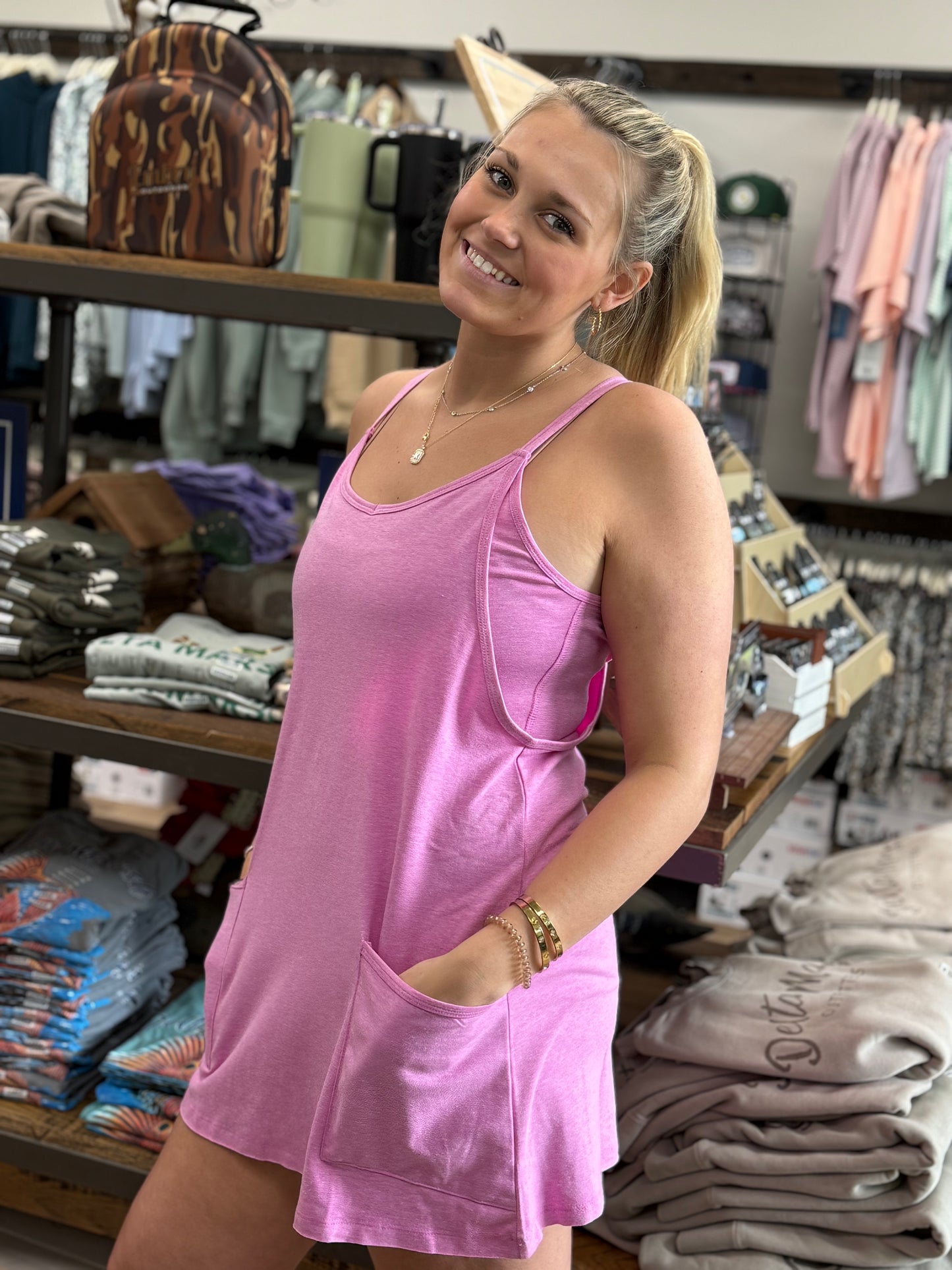 Mini Dress With Built-In Romper Liner - H Mauve - CS- 3405A5