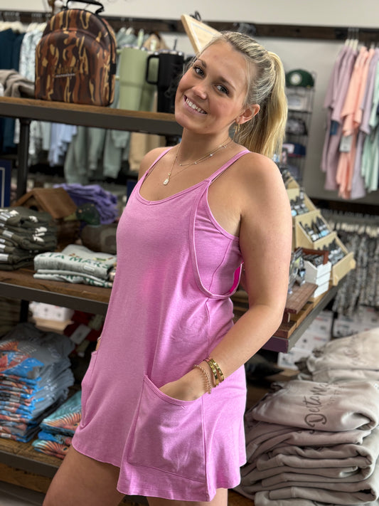 Mini Dress With Built-In Romper Liner - H Mauve - CS- 3405A5